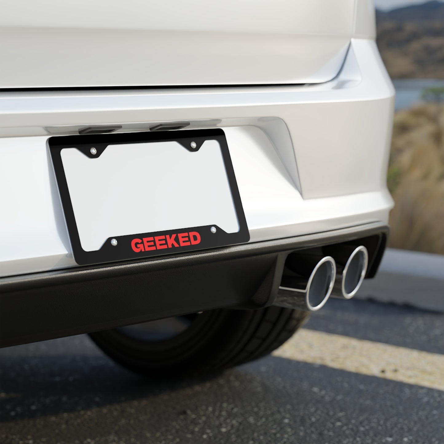 Geeked Metal License Plate Frame