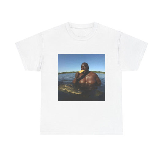 Guy Eating Hotdog In Ocean Tee