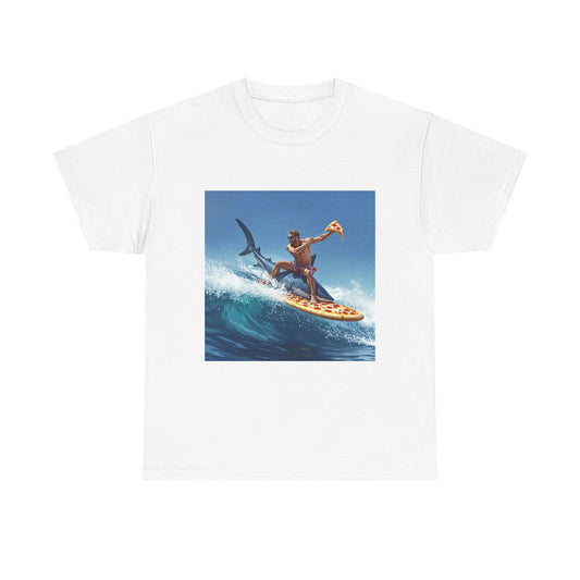Surfing Shark Pizza Tee